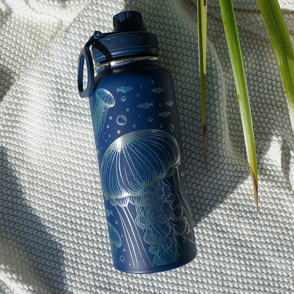 1L Insulated Water Bottle Full Wrap - JELLYFISH
