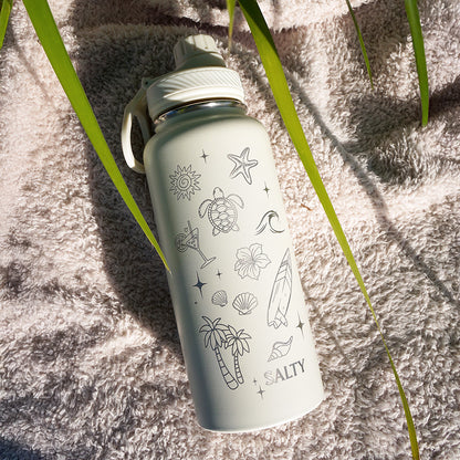 1L Insulated Water Bottle - Half Wrap - SALTLY