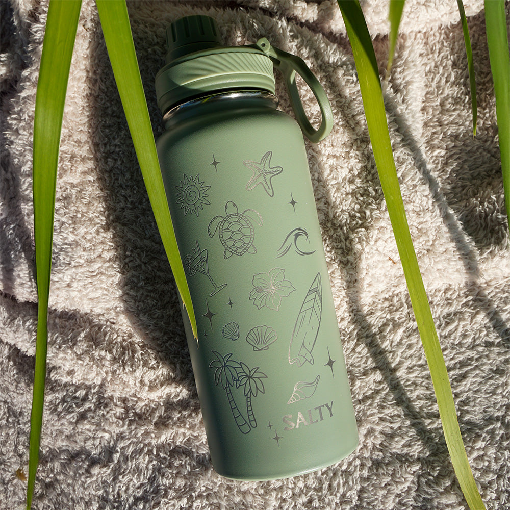 1L Insulated Water Bottle - Half Wrap - SALTLY