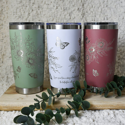 Insulated Coffee Cup 600mL Full Wrap FLORAL