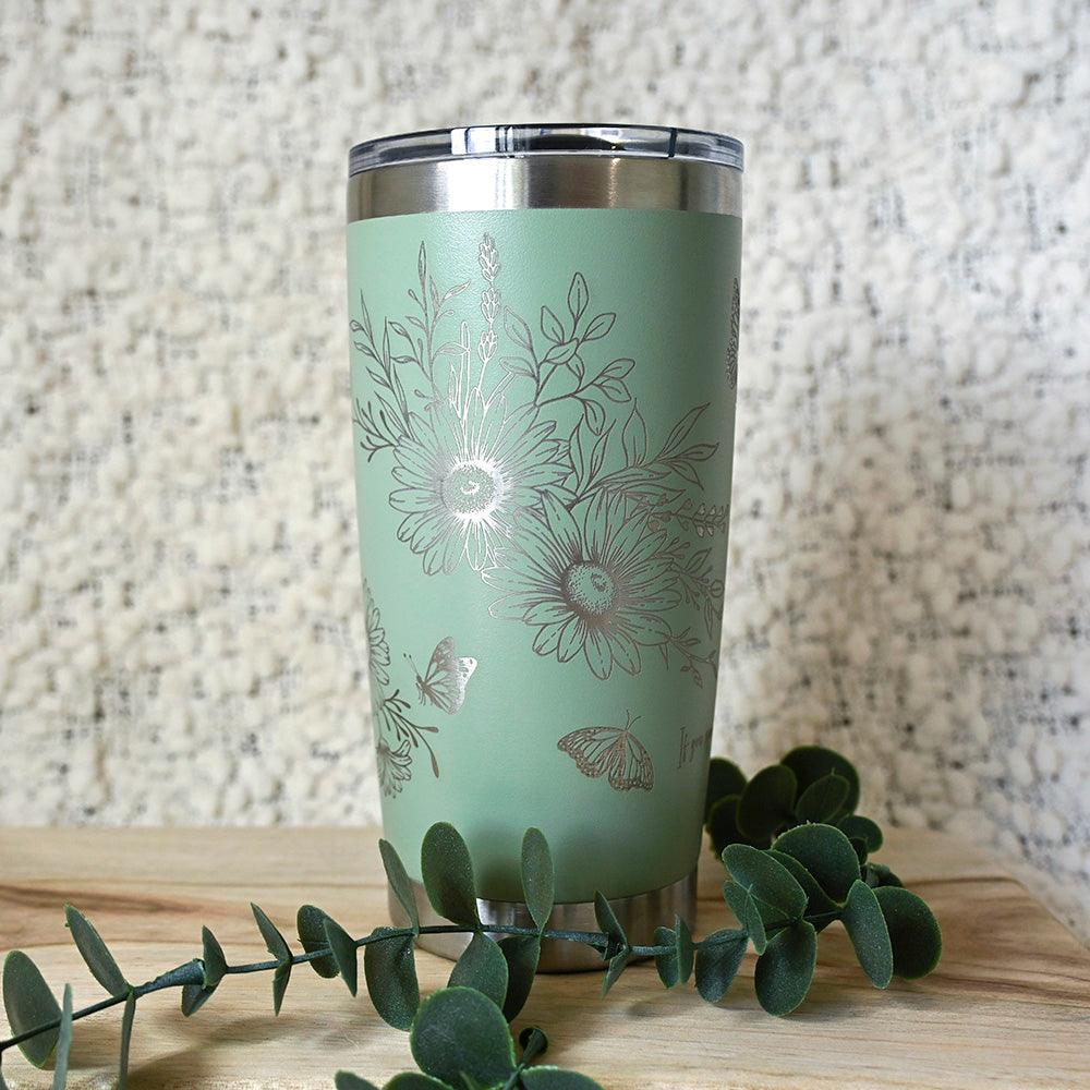Insulated Coffee Cup 600mL Full Wrap FLORAL