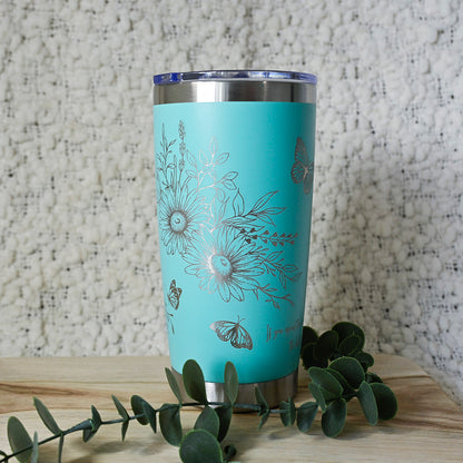 Insulated Coffee Cup 600mL Full Wrap FLORAL