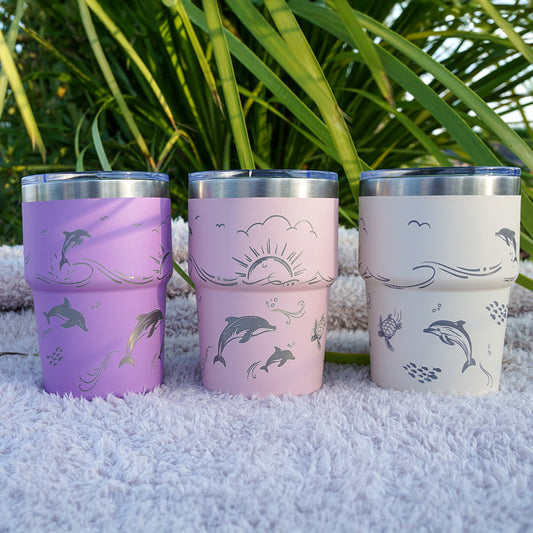 Insulated Coffee Cup 470mL Full Wrap DOLPHIN