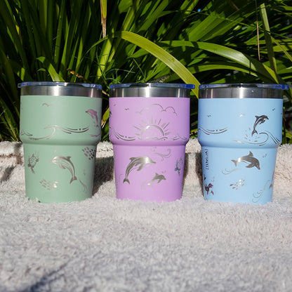Insulated Coffee Cup 470mL Full Wrap DOLPHIN