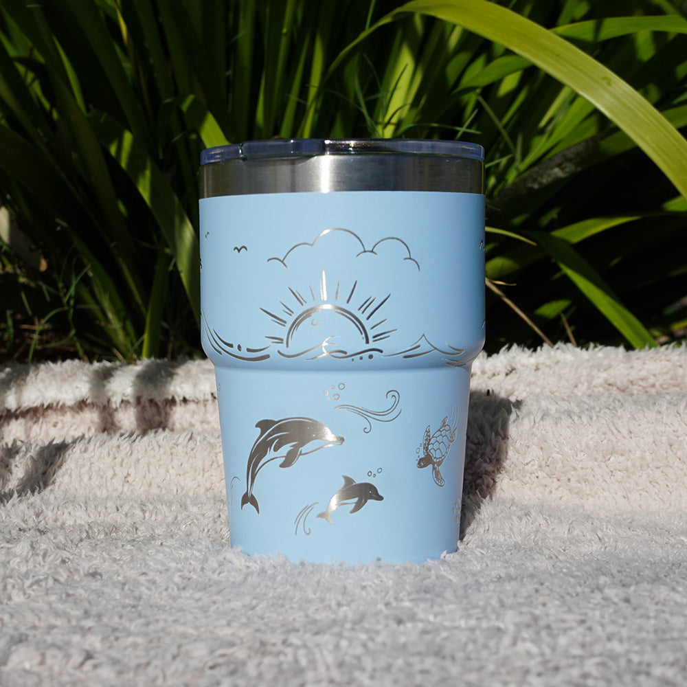 Insulated Coffee Cup 470mL Full Wrap DOLPHIN