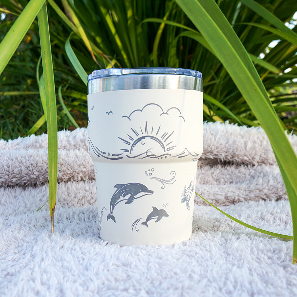 Insulated Coffee Cup 470mL Full Wrap DOLPHIN
