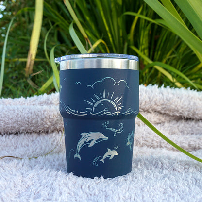 Insulated Coffee Cup 470mL Full Wrap DOLPHIN