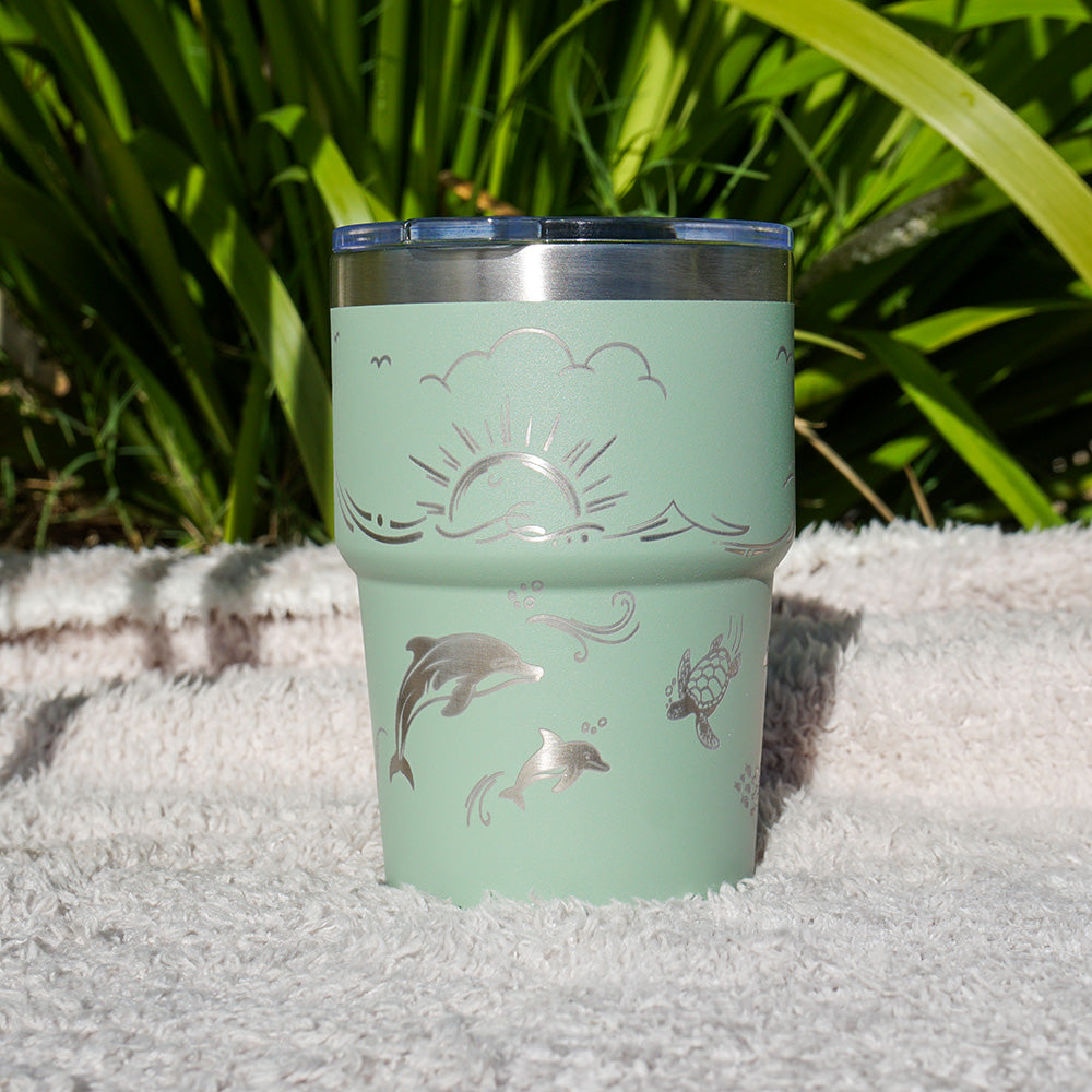 Insulated Coffee Cup 470mL Full Wrap DOLPHIN