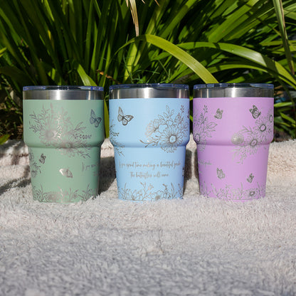 Insulated Coffee Cup 470mL Full Wrap FLORAL