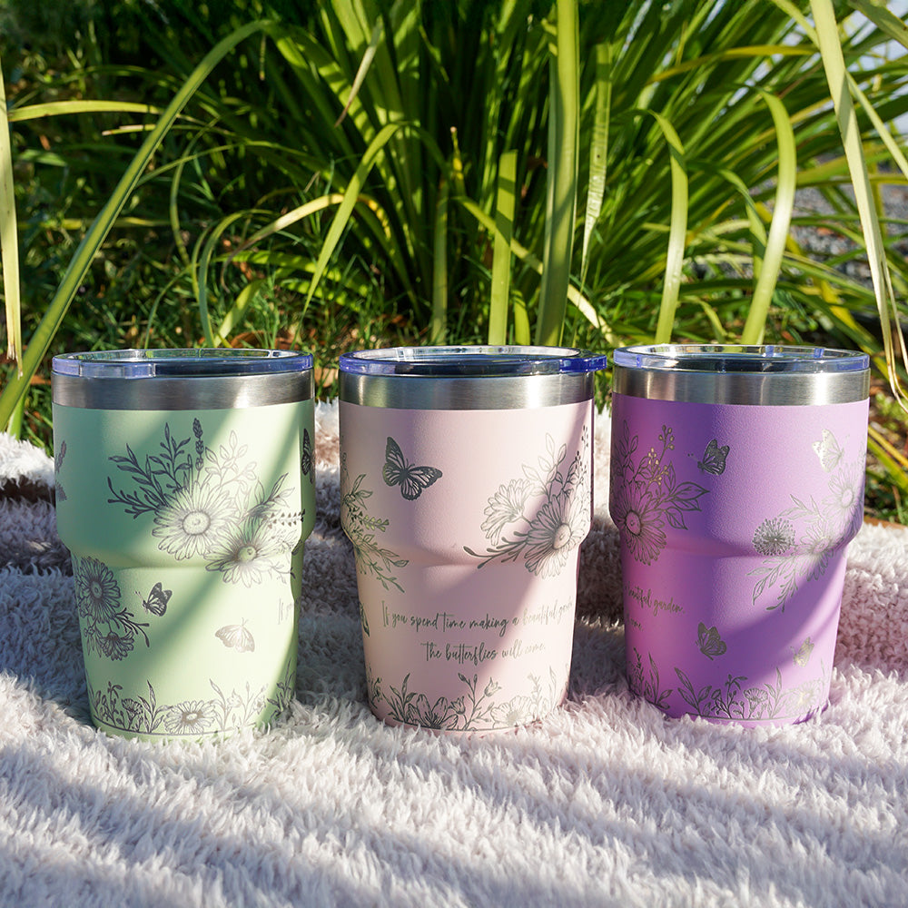 Insulated Coffee Cup 470mL Full Wrap FLORAL