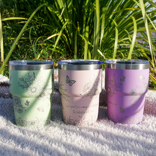 Insulated Coffee Cup 470mL Full Wrap FLORAL