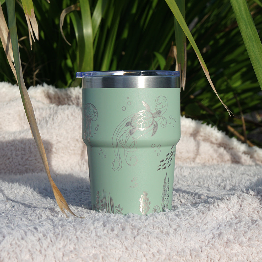 Insulated Coffee Cup 470mL Full Wrap OCEAN