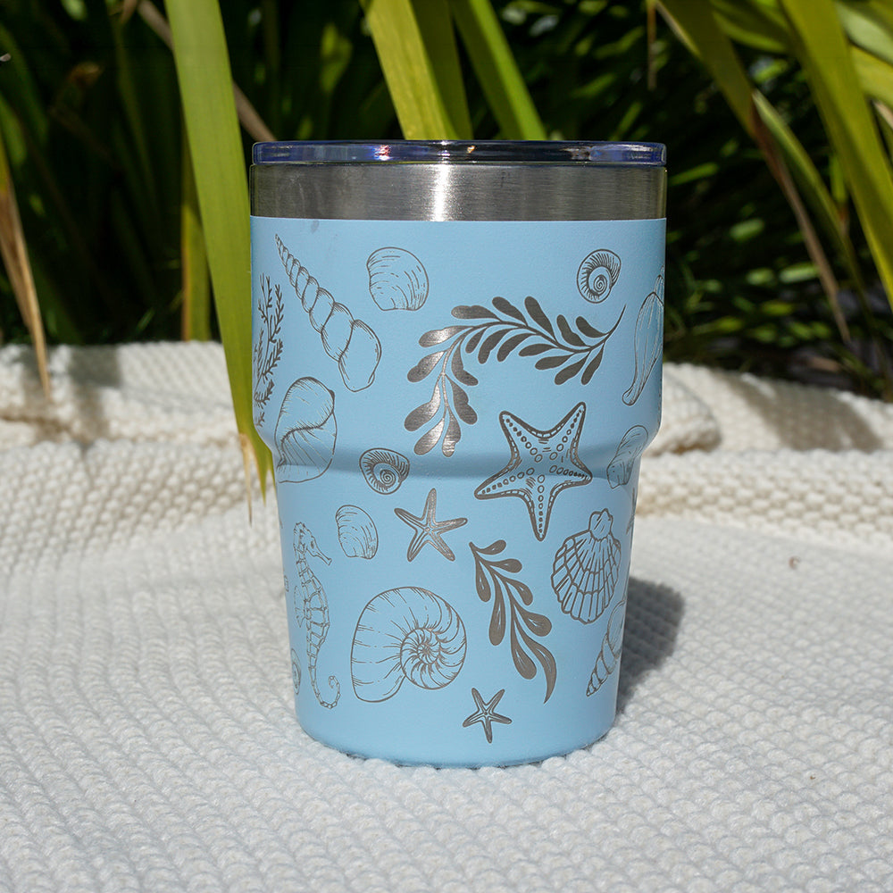 Insulated Coffee Cup 470mL Full Wrap SEASHELLS