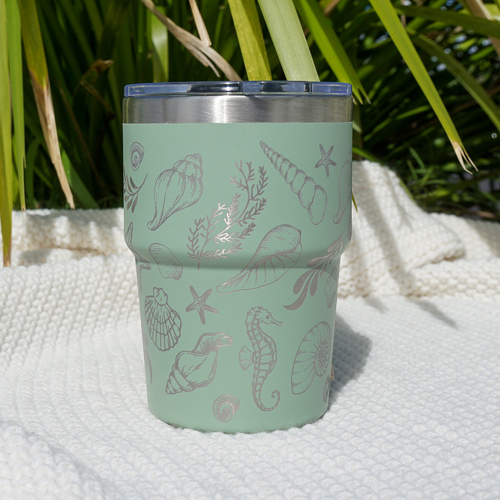 Insulated Coffee Cup 470mL Full Wrap SEASHELLS