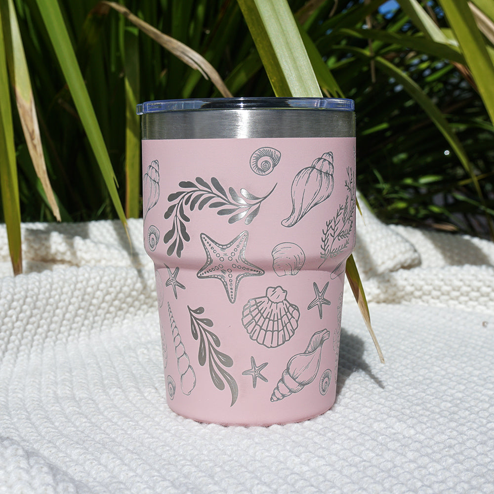 Insulated Coffee Cup 470mL Full Wrap SEASHELLS