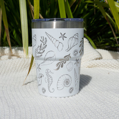 Insulated Coffee Cup 470mL Full Wrap SEASHELLS
