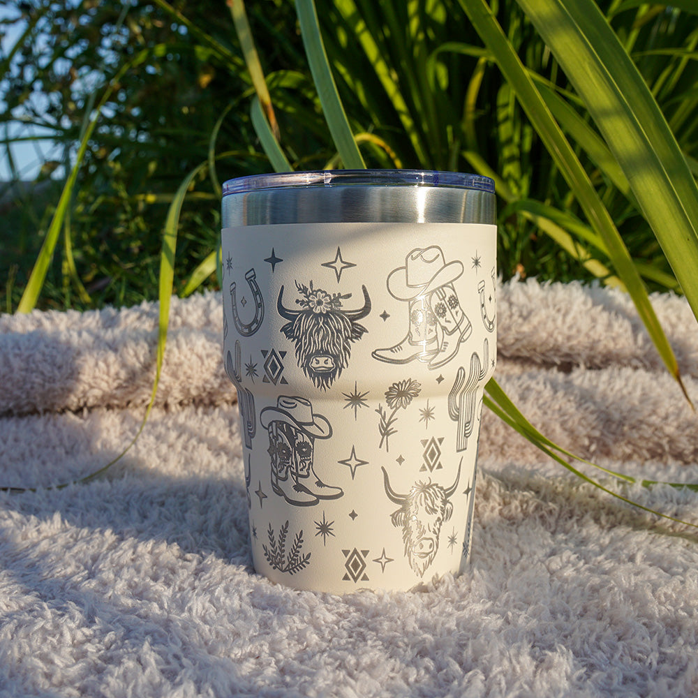 Insulated Coffee Cup 470mL Full Wrap WESTERN