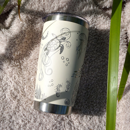 Insulated Coffee Cup 600mL Full Wrap OCEAN