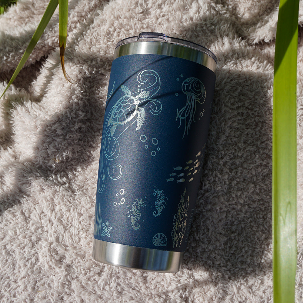 Insulated Coffee Cup 600mL Full Wrap OCEAN