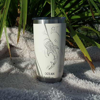 Insulated Coffee Cup 600mL Half Wrap WHALE SHARK