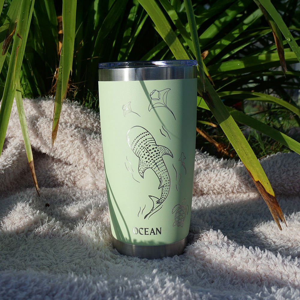 Insulated Coffee Cup 600mL Half Wrap WHALE SHARK