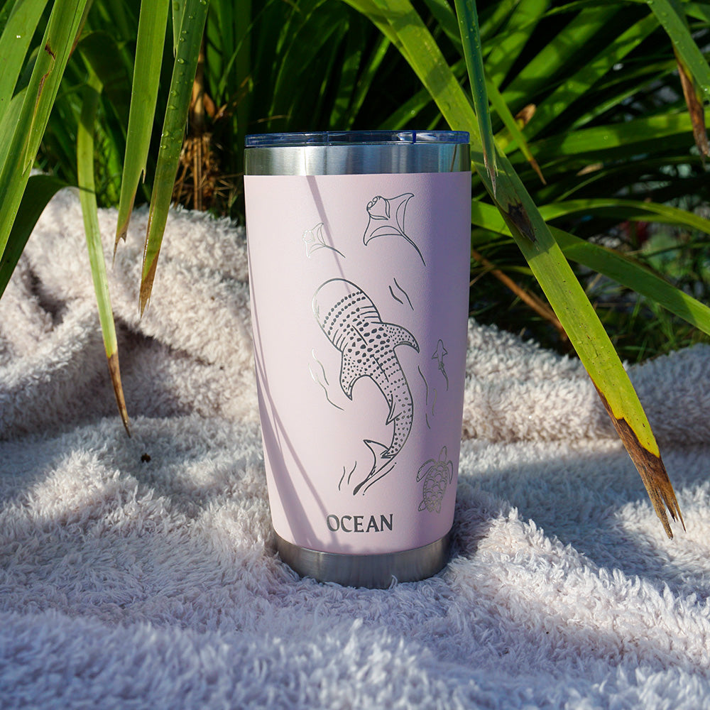 Insulated Coffee Cup 600mL Half Wrap WHALE SHARK