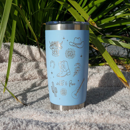 Insulated Coffee Cup 600mL Half Wrap WILD AND FREE