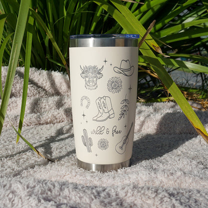 Insulated Coffee Cup 600mL Half Wrap WILD AND FREE