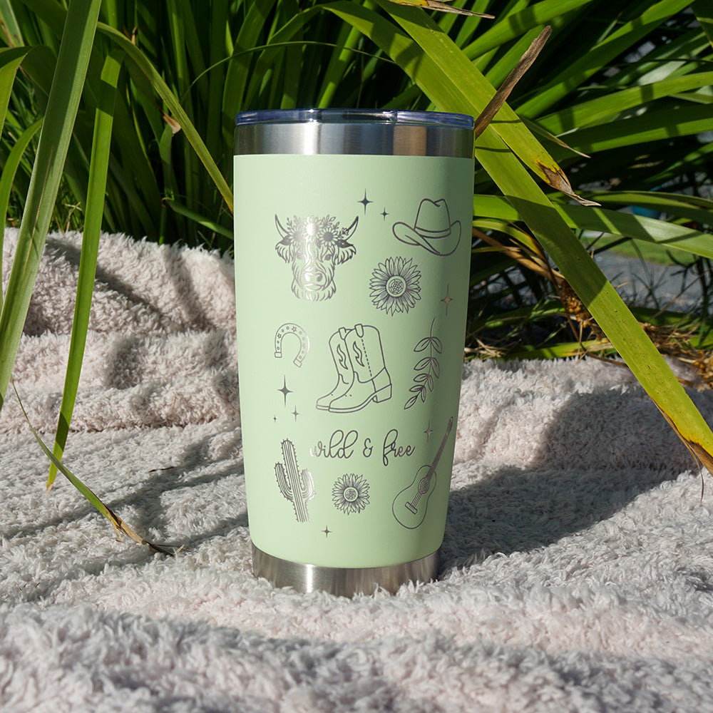 Insulated Coffee Cup 600mL Half Wrap WILD AND FREE