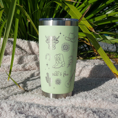 Insulated Coffee Cup 600mL Half Wrap WILD AND FREE