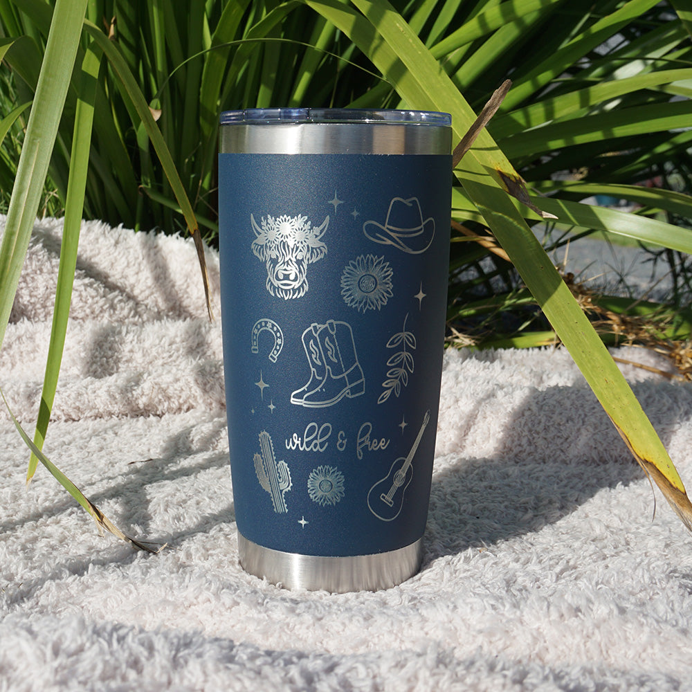 Insulated Coffee Cup 600mL Half Wrap WILD AND FREE