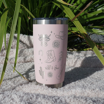 Insulated Coffee Cup 600mL Half Wrap WILD AND FREE