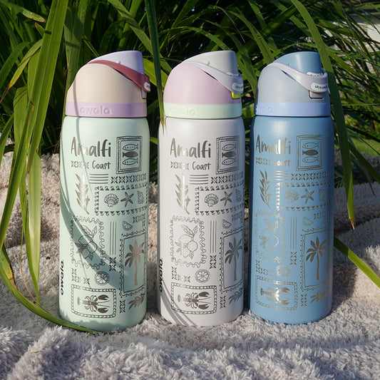 950ml Owala Style Water Bottle-Half Wrap-AMALFI COAST