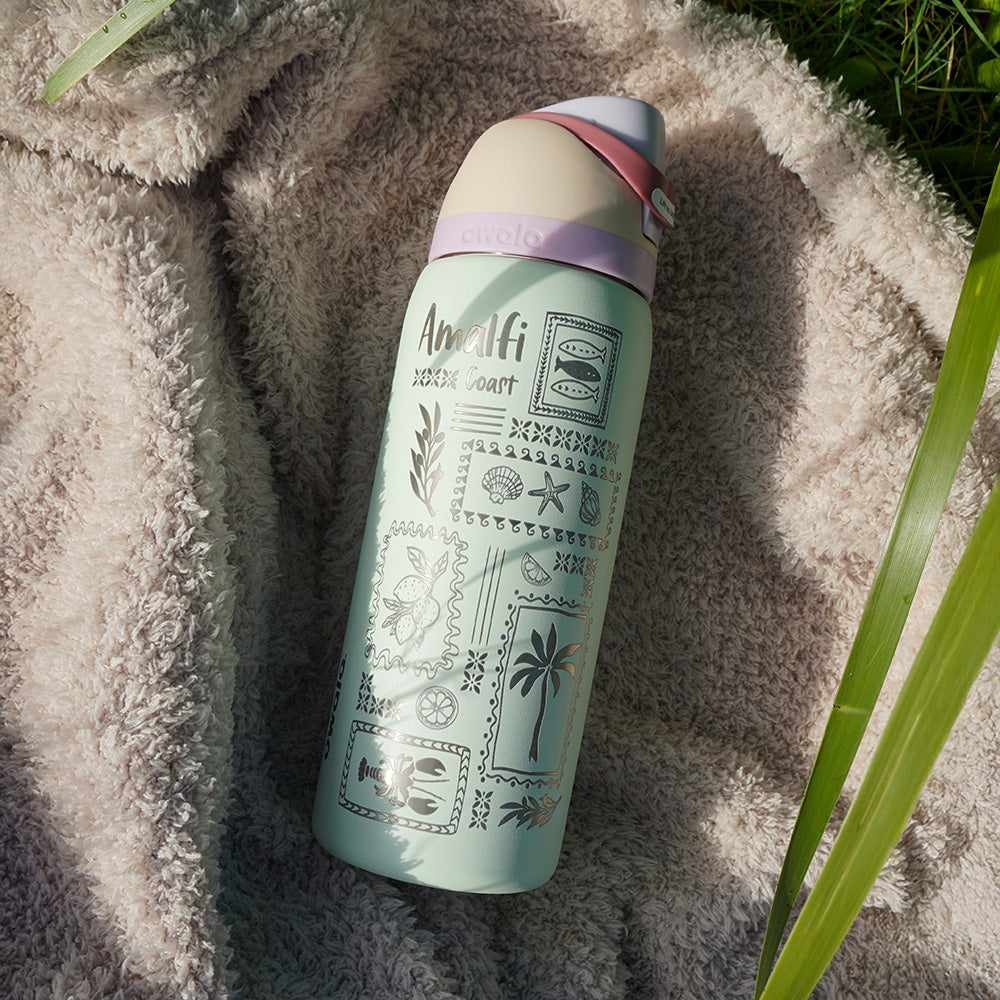 950ml Owala Style Water Bottle-Half Wrap-AMALFI COAST