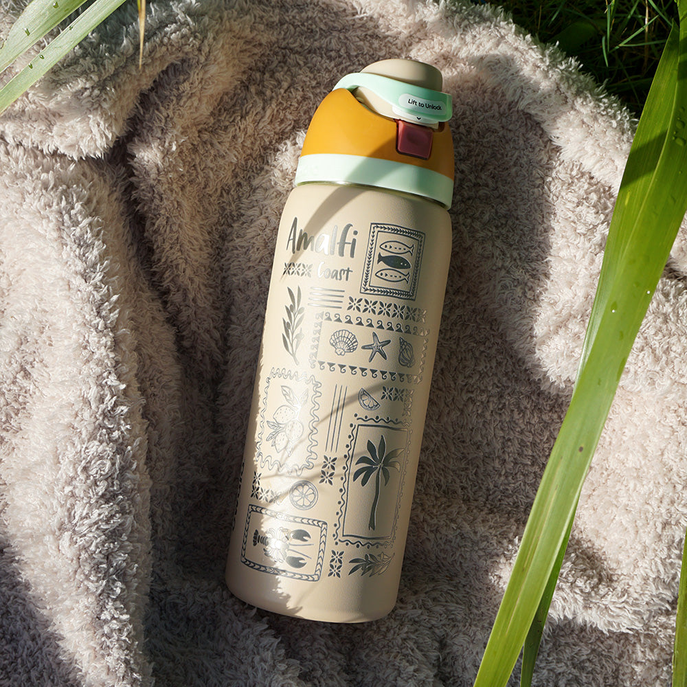950ml Owala Style Water Bottle-Half Wrap-AMALFI COAST