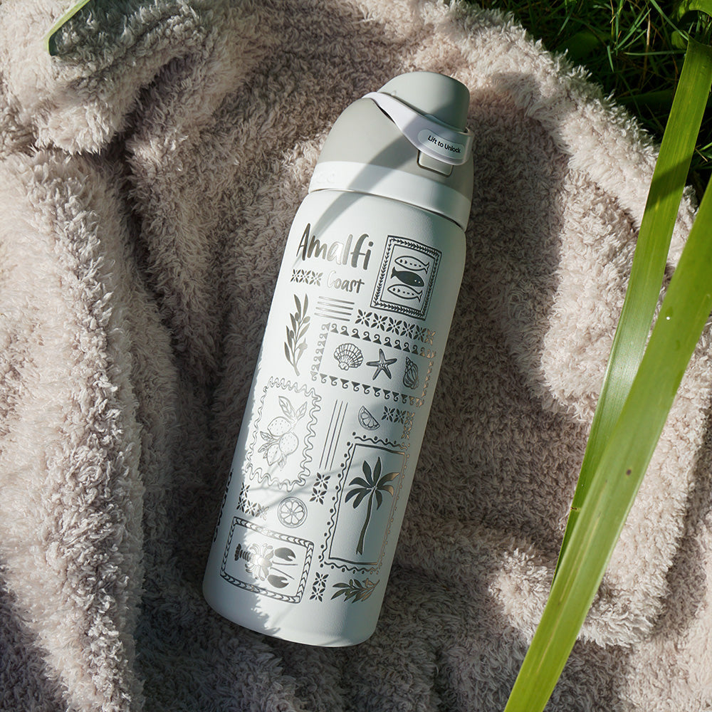 950ml Owala Style Water Bottle-Half Wrap-AMALFI COAST