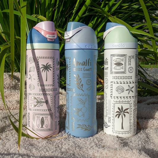 700ml Owala Style Water Bottle Full Wrap - AMALFI COAST