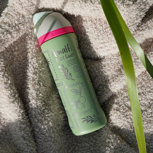 700ml Owala Style Water Bottle - Full Wrap - NEO SAGE - SALE