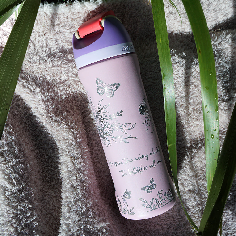 700ml Owala Style Water Bottle Full Wrap - FLORAL