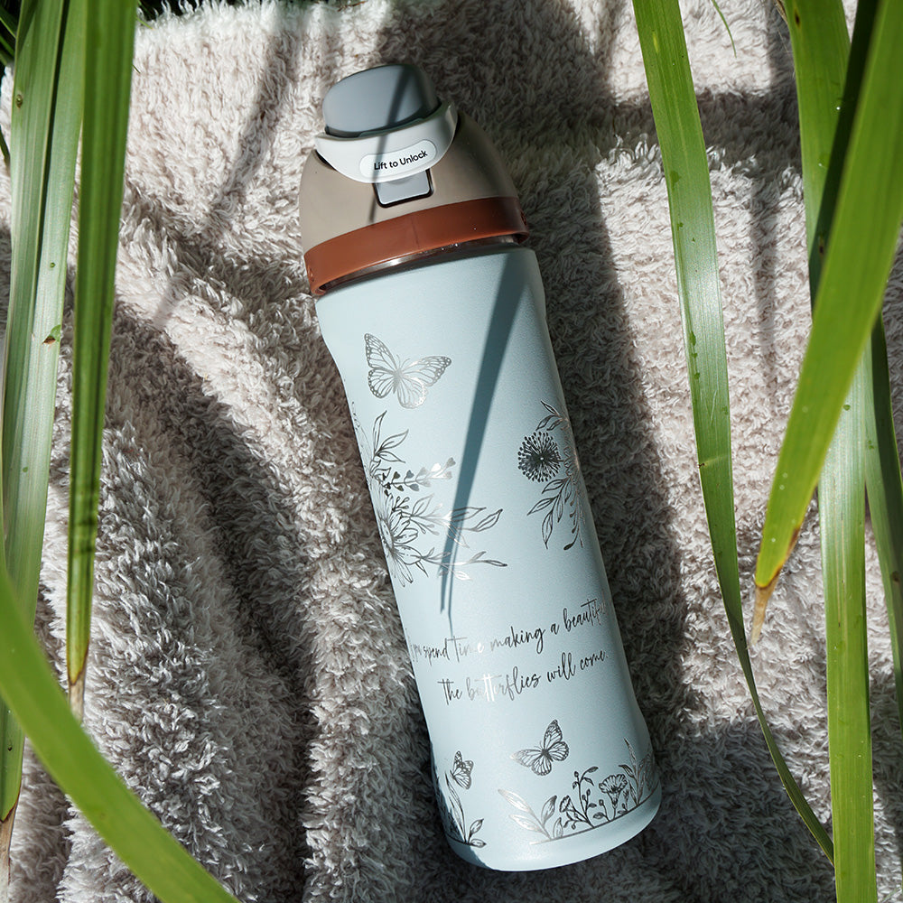 700ml Owala Style Water Bottle Full Wrap - FLORAL