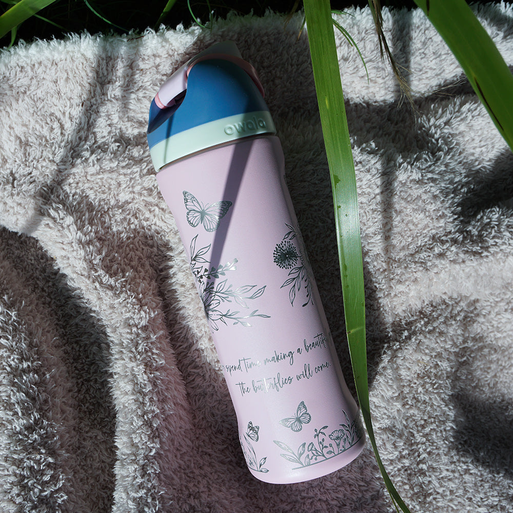 700ml Owala Style Water Bottle Full Wrap - FLORAL