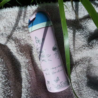 700ml Owala Style Water Bottle Full Wrap - FLORAL