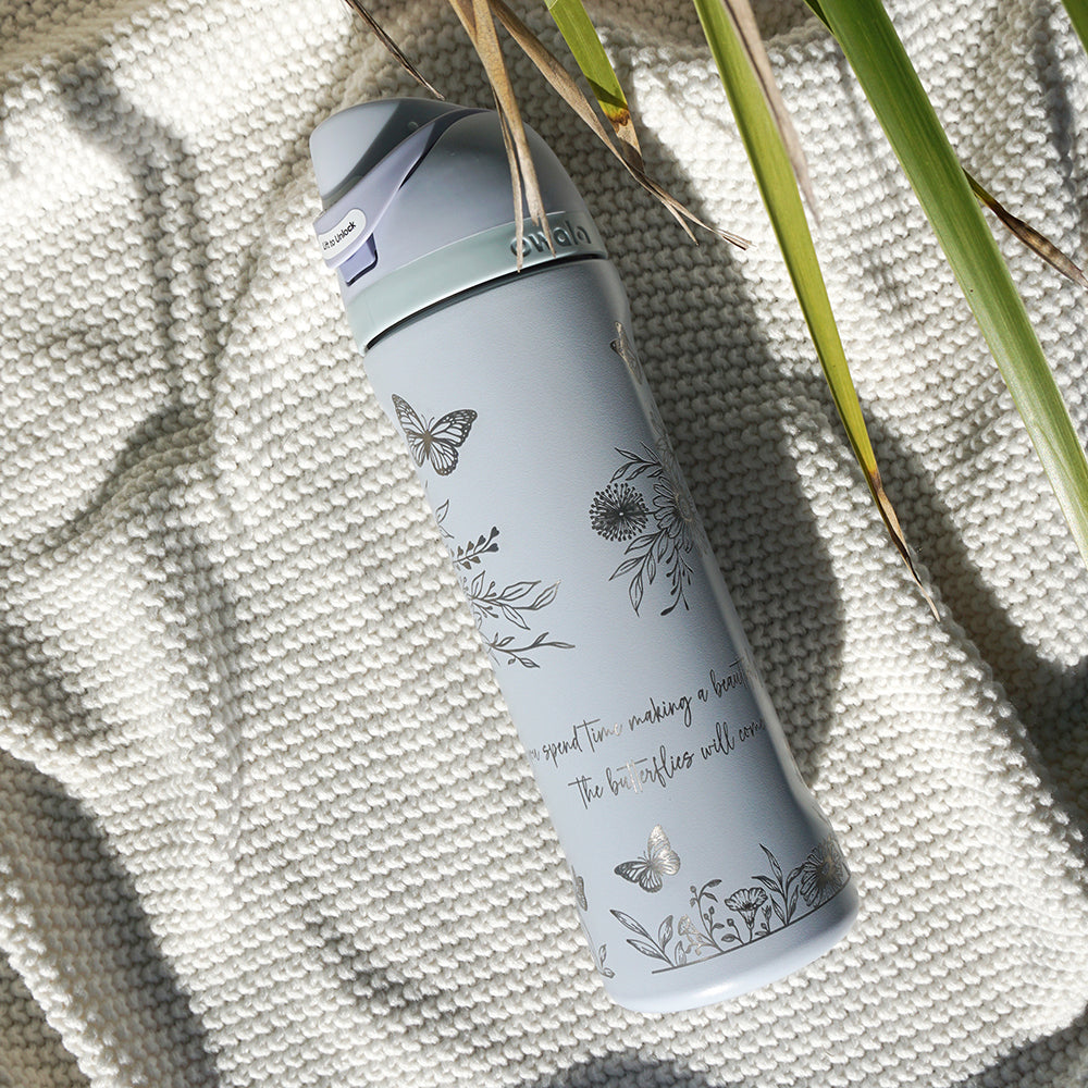 700ml Owala Style Water Bottle Full Wrap - FLORAL