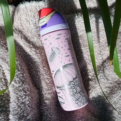 700ml SECONDS Owala Style Water Bottle Full Wrap - JELLYFISH