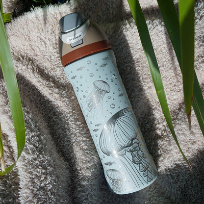 700ml Owala Style Water Bottle Full Wrap - JELLYFISH