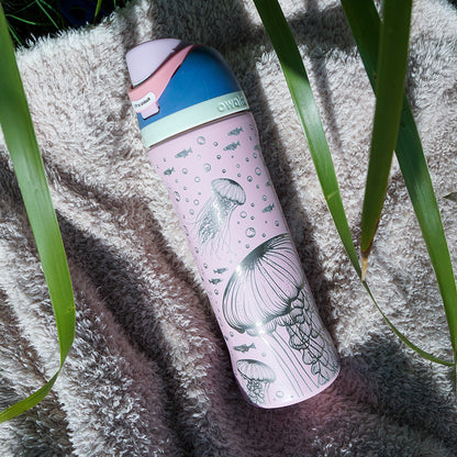 700ml Owala Style Water Bottle Full Wrap - JELLYFISH