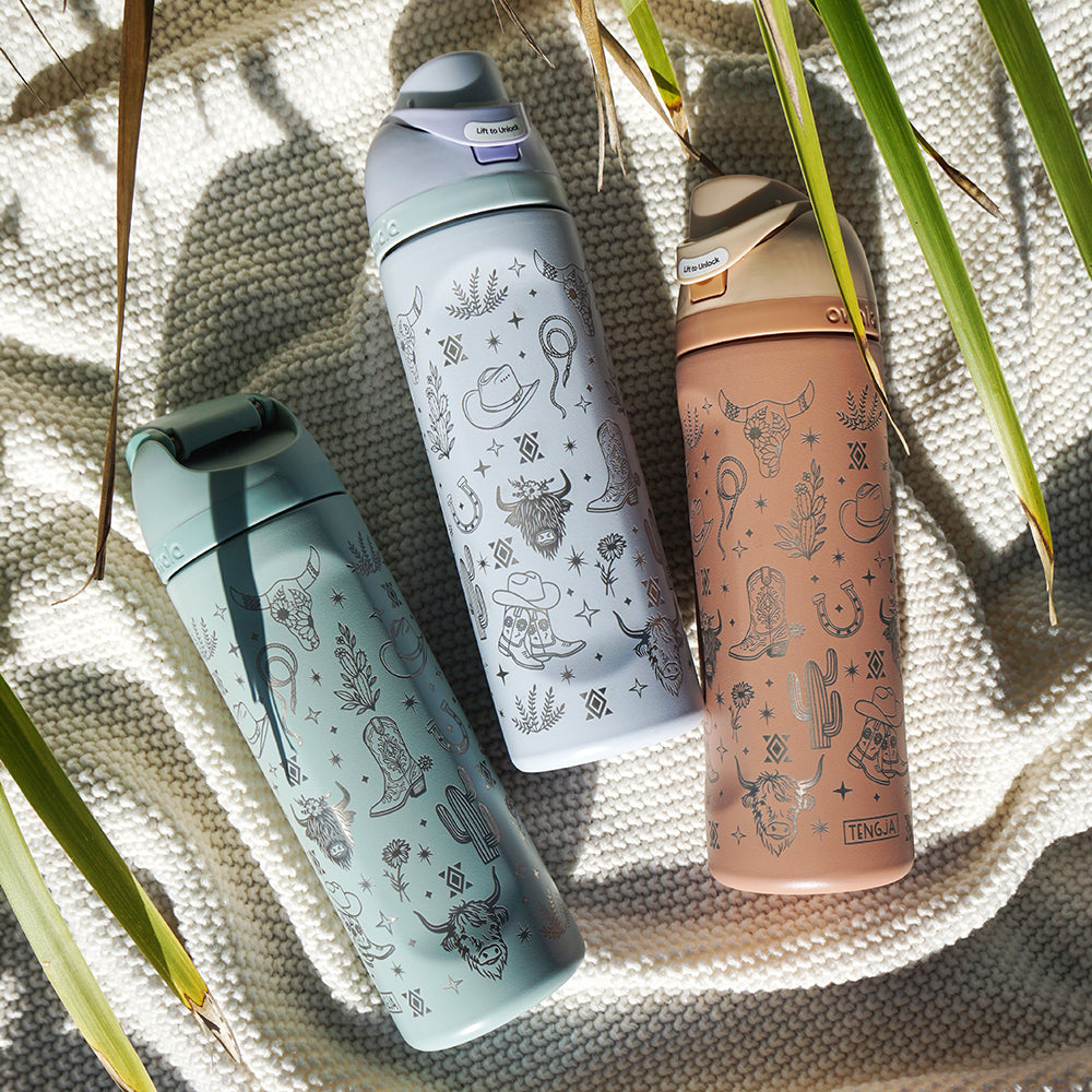 700ml Owala Style Water Bottle Full Wrap - WESTERN/COWGIRL