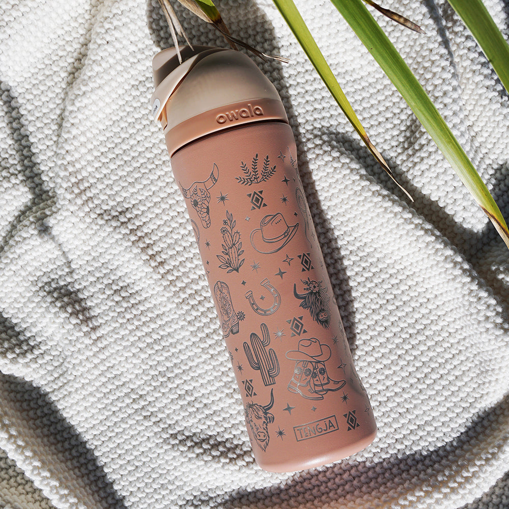 700ml Owala Style Water Bottle Full Wrap - WESTERN/COWGIRL