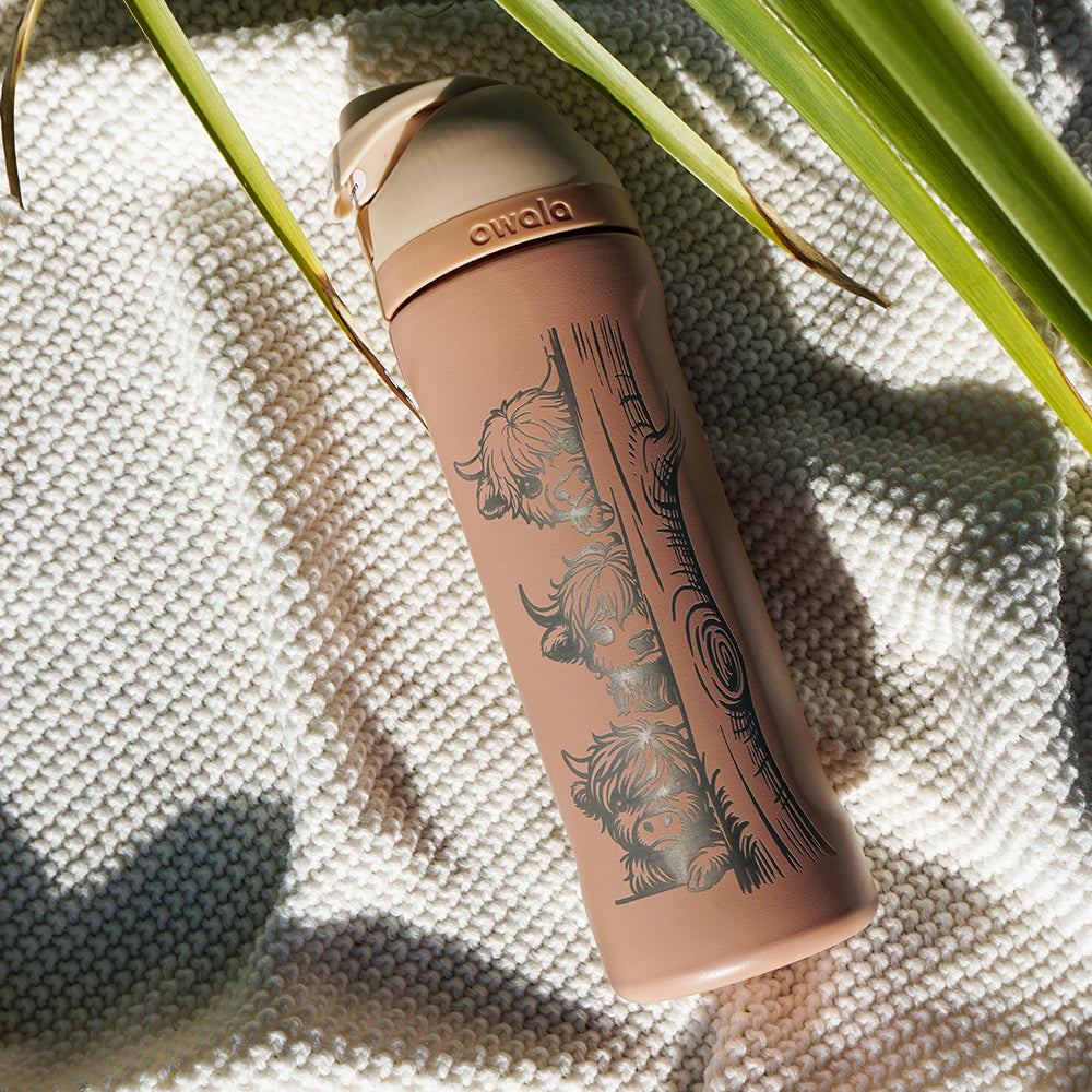 700ml Owala Style Water Bottle Half Wrap - HIGHLAND COWS