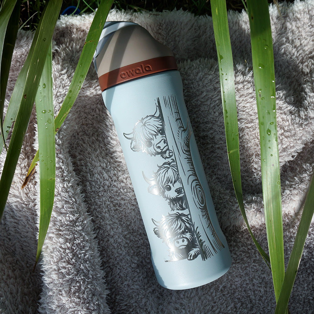 700ml Owala Style Water Bottle Half Wrap - HIGHLAND COWS
